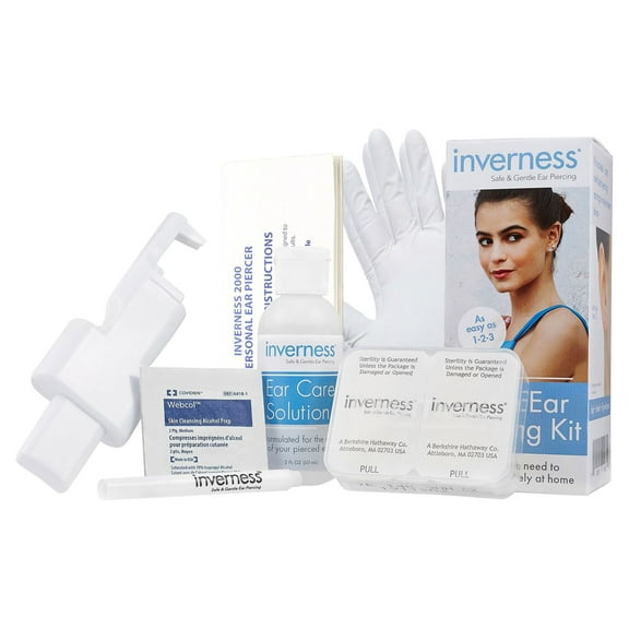 Women's Inverness Home Ear Piercing Kit with 3 mm Cubic Zirconia Stud Earrings in Hypoallergenic Stainless Steel