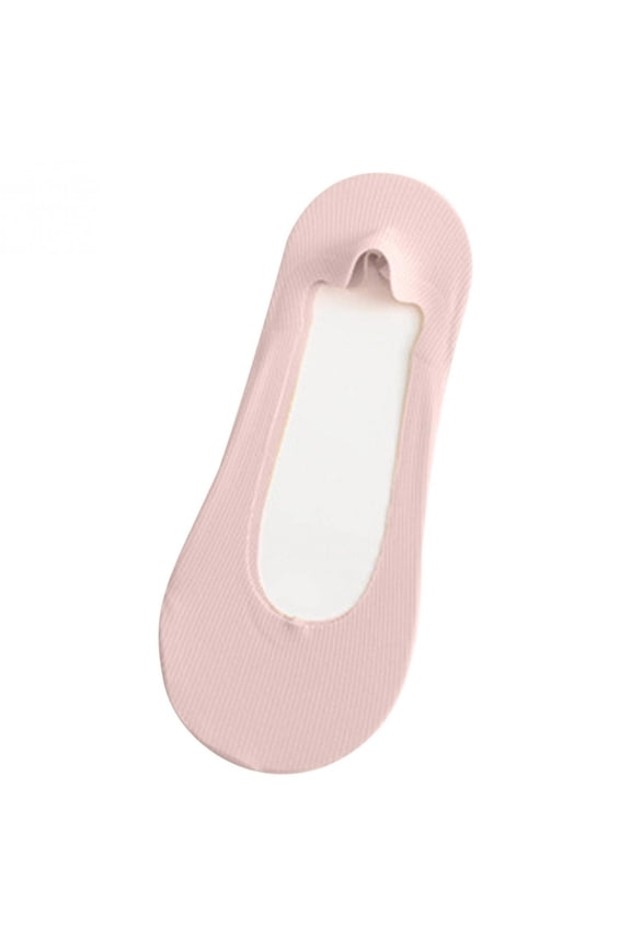 Women's Invisible Ice Silk Socks, Sheer No Show Socks with Anti-Slip Gel, Cool and Smooth for Summer Flats Pink 1 pair