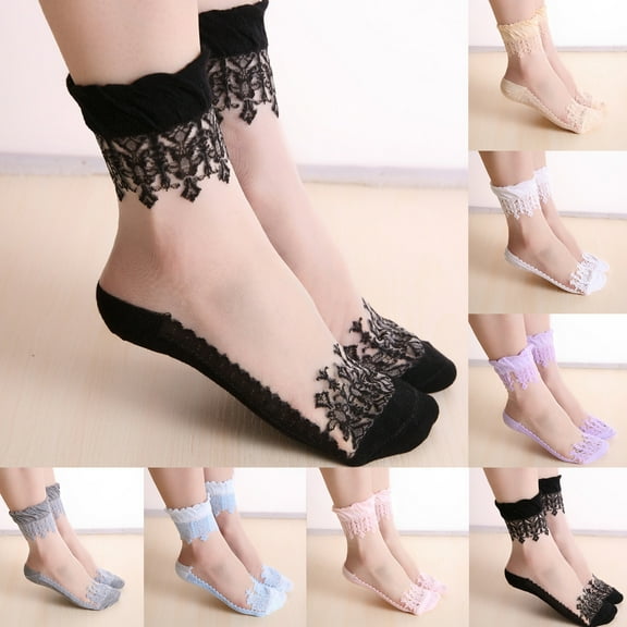 Women's Invisible Lace Socks Breathable Fashion Design for Casual Daily Wear