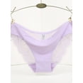 thumbnail image 1 of Women's Invisible Seamless Bikini Lace Briefs Underwear Breathable Half Back Coverage Ladies Panties, 1 of 1