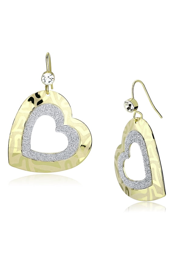 Women's Iron Gold Crystal Clear 9.00(g) Dangle & Drop Earrings