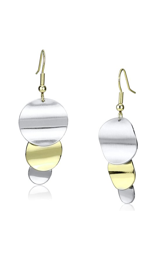 Women's Iron Gold+Rhodium 7.10(g) Dangle & Drop Earrings