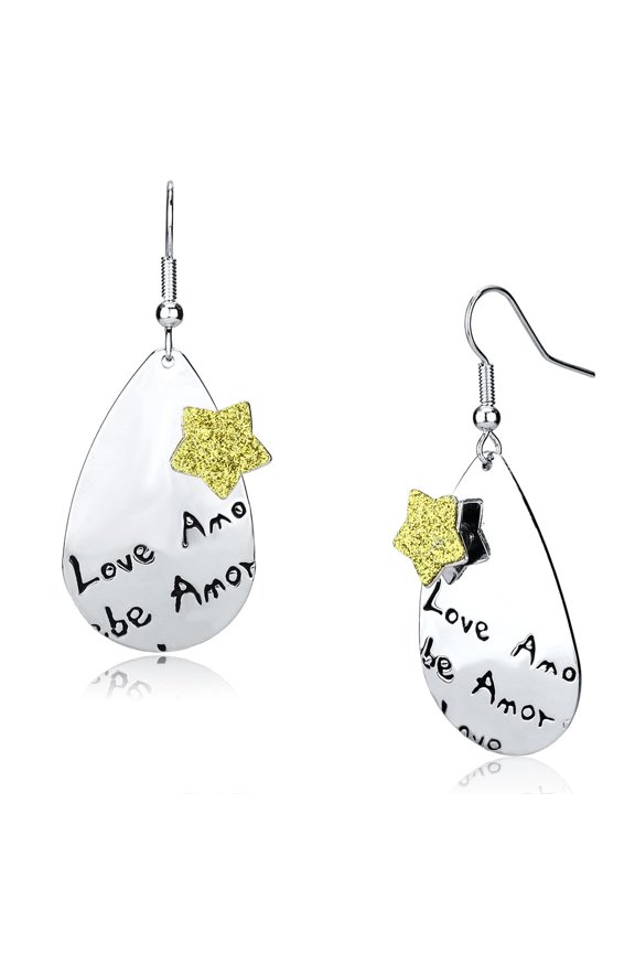 Women's Iron Rhodium Epoxy 10.10(g) Dangle & Drop Earrings
