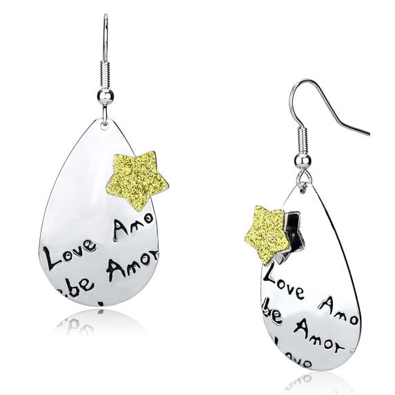 Women's Iron Rhodium Epoxy 10.10(g) Dangle & Drop Earrings