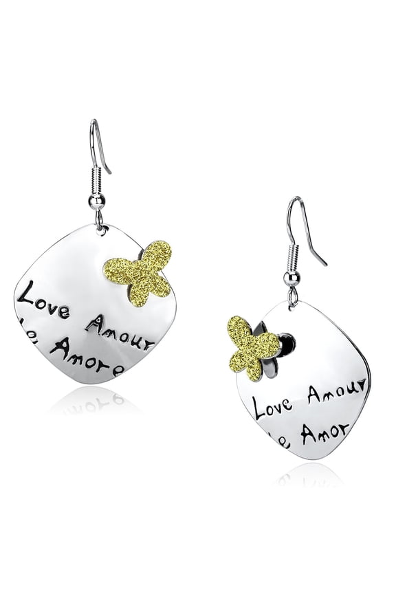 Women's Iron Rhodium Epoxy 8.60(g) Dangle & Drop Earrings