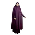 thumbnail image 1 of Women's Islam Pure Color Summer Ventilative Abaya Long Dress, 1 of 2