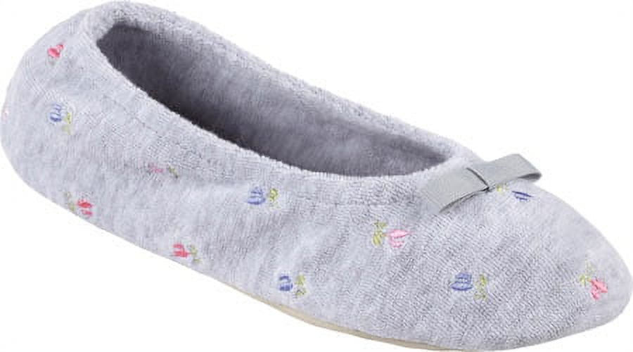 isotoner women's terry ballerina