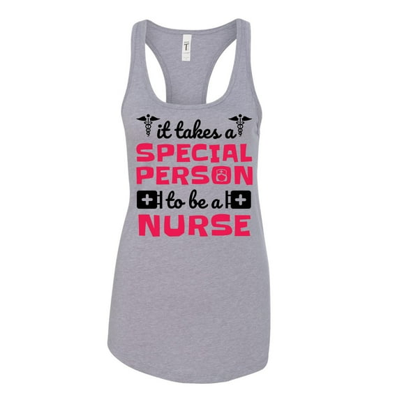 Women's It Takes A Special Person To Be A Nurse Racerback Tank Top-Heather Grey-xs