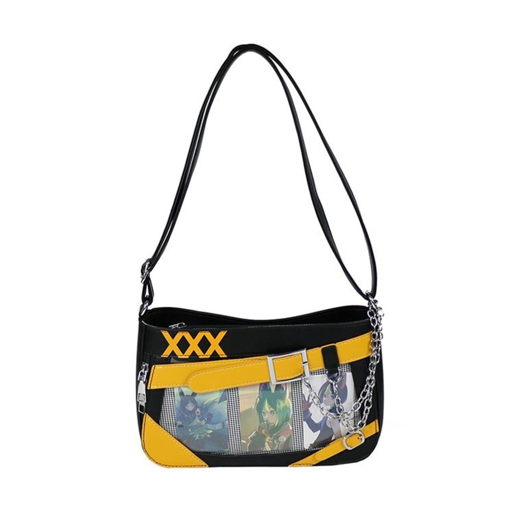 Women’s Ita Bag Badge Display Crossbody Bag PU Shoulder Bag with Adjustable Strap for Unique Style