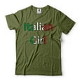 thumbnail image 1 of Women's Italy Shirt Italian Girl T-Shirt Italy Flag Colors Shirt Italian Mom Shirt (Large Military Green), 1 of 6