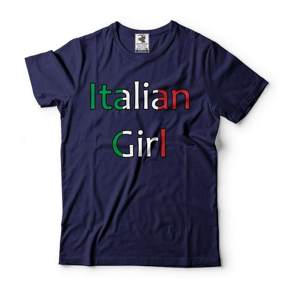 Women's Italy Shirt Italian Girl T-Shirt Italy Flag Colors Shirt Italian Mom Shirt (Large Navy Blue)