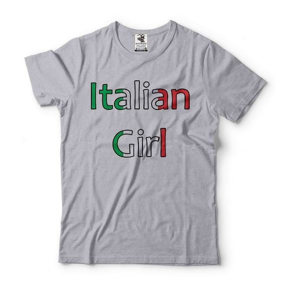 Women's Italy Shirt Italian Girl T-Shirt Italy Flag Colors Shirt Italian Mom Shirt (Small Grey)