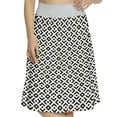 thumbnail image 1 of Women's Ivory and Black Angled Line Pattern A-line Printed Skirt Casual Wear, S, Ivory and Black, by Ambesonne, 1 of 6