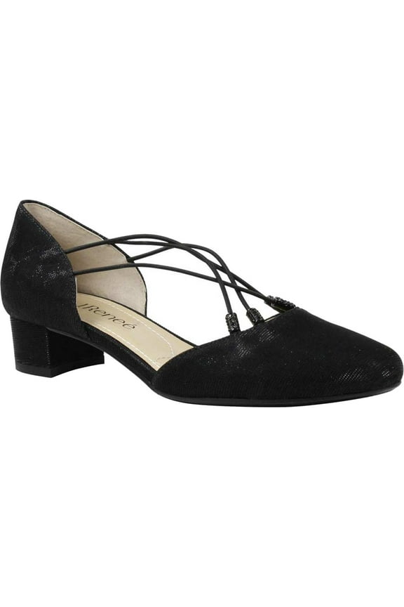Women's J. Renee Charolette Low d'Orsay Pump Black Fabric 7 M
