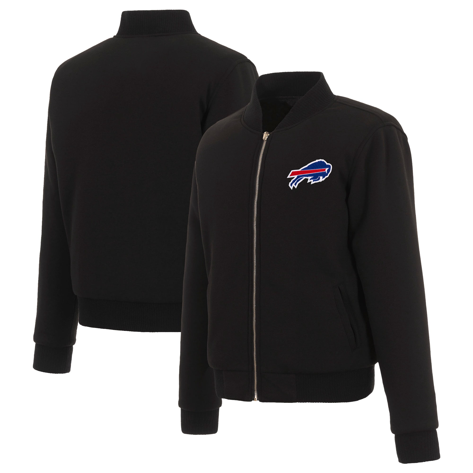 Women's JH Design Black Buffalo Bills Reversible Fleece Full-Zip Jacket 