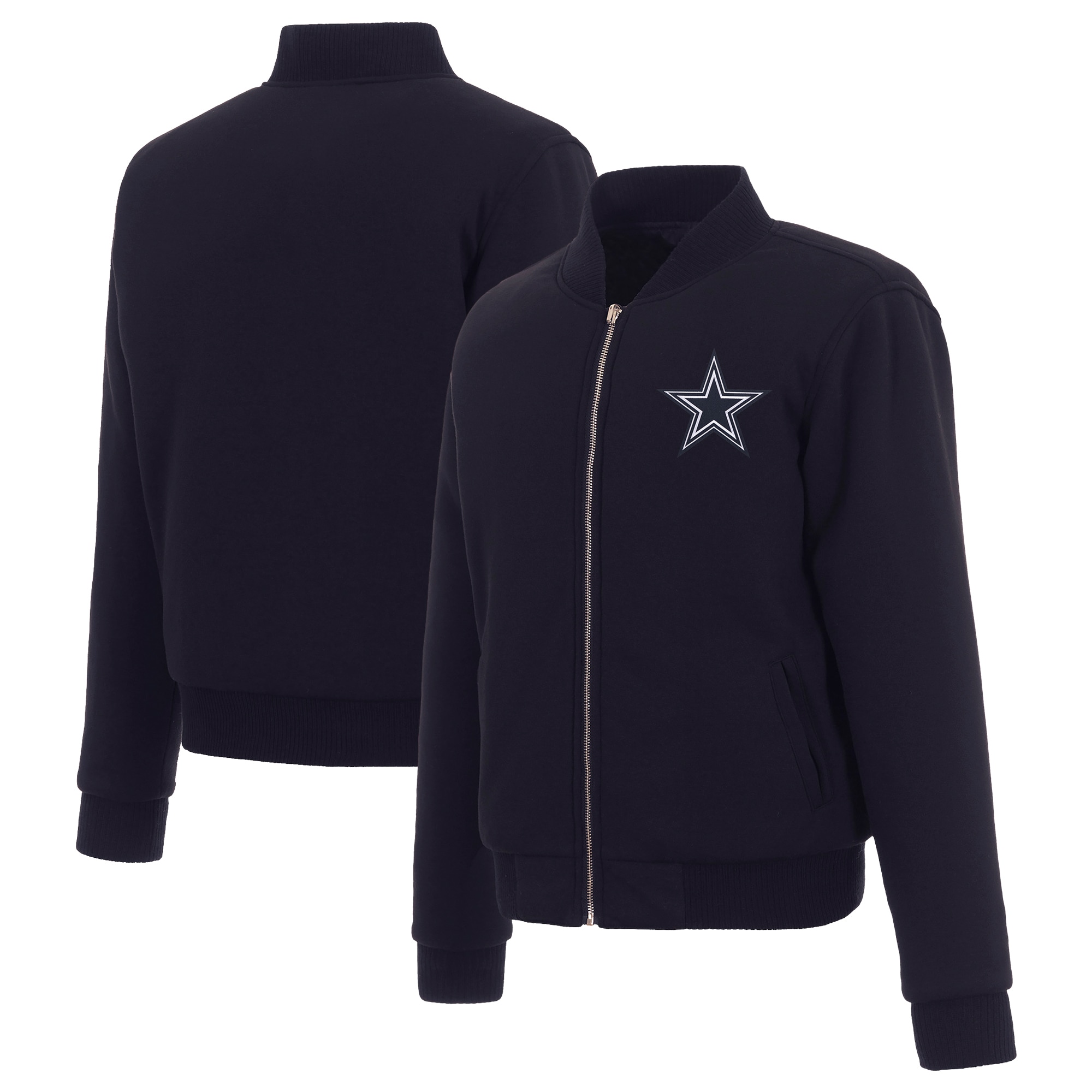Women's JH Design Navy Dallas Cowboys Reversible Fleece Full-Zip Jacket - image 1 of 5