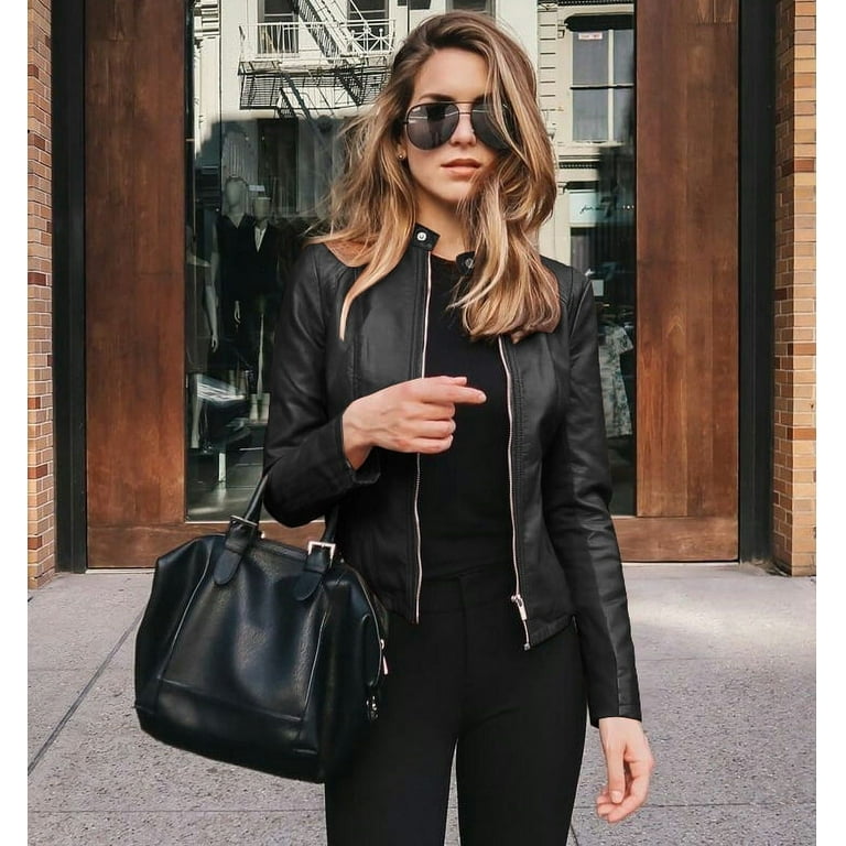 Women's Jacket Coat Fashion Short Coat Thin Long Sleeve Stand Up