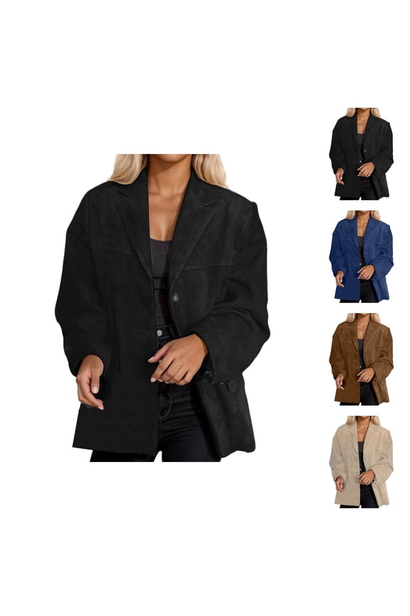 Women's Jacket Coat Loose Fit Long Sleeve With Pockets Casual Elegant Outerwear For Spring Autumn