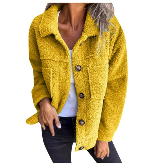Women's Jacket Cozy Teddy Coat Warm Winter Outerwear Fashionable Lapel Collar Autumn Winter Coat Soft Comfortable Lightweight