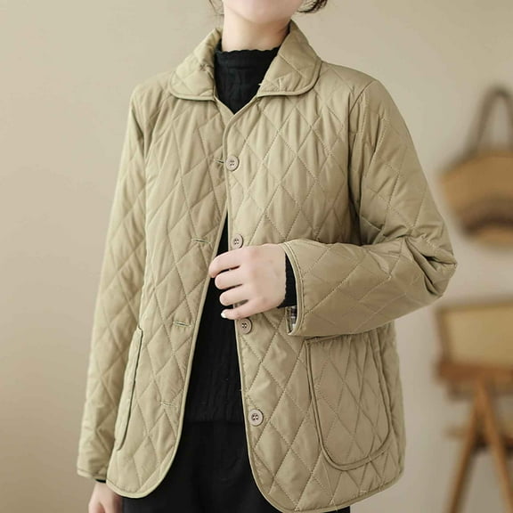 Women's Jacket Loose Casual Standing Collar Warm Long Sleeved Cotton Jacket Cute Fall Outfits for Women,Womens Lightweight Jackets Tops for Women Trendy M