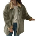 thumbnail image 1 of Women's Jacket Vintage Oversized Barn Jcakets for Women Corduroy Lapel Collar, Windproof Warming Trench Jacket Coat, Casual Trendy Fall Coats, 1 of 9