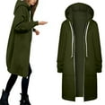 thumbnail image 1 of Zylarhe Women's Warm Hooded Jacket Soft Lightweight Zip Up Coat Casual Winter Fashion Outerwear Comfortable Cozy Top, 1 of 8