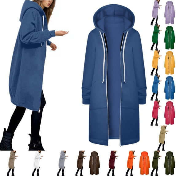 Women's Jacket Warm Hooded Zip Up Coat Soft Casual Outerwear Lightweight Comfortable Winter Fashion Top