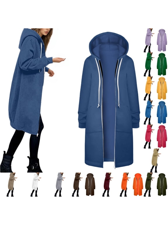 Women's Jacket Warm Hooded Zip Up Coat Soft Casual Outerwear Lightweight Comfortable Winter Fashion Top