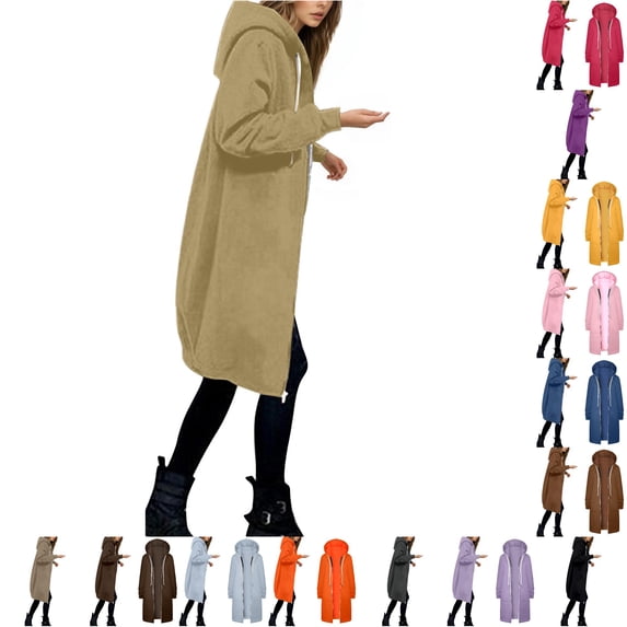 Women's Jacket Warm Hooded Zip Up Coat Soft Casual Outerwear Lightweight Comfortable Winter Fashion Top