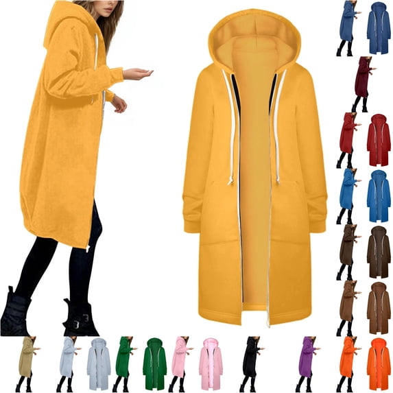 Women's Jacket Warm Hooded Zip Up Coat Soft Casual Outerwear Lightweight Comfortable Winter Fashion Top
