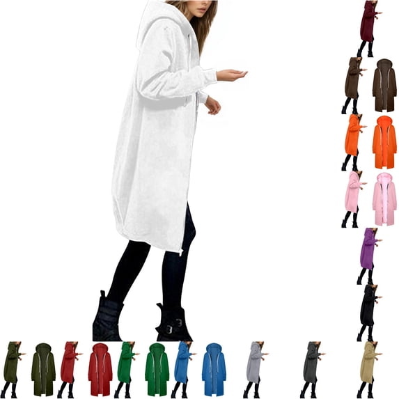 Women's Jacket Warm Hooded Zip Up Coat Soft Casual Outerwear Lightweight Comfortable Winter Fashion Top