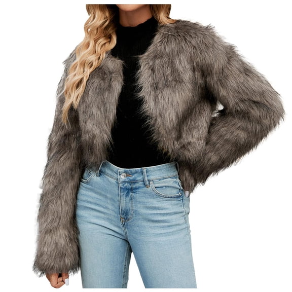 Women's Jacket Winter Warm Oversized Shaggy Coat Soft Fuzzy Casual Outerwear Lightweight Comfortable Stylish