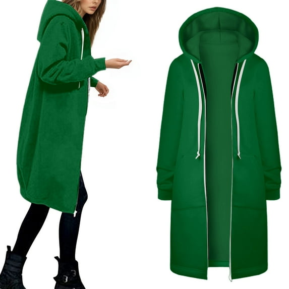 Women's Jackets Casual Warm Hooded Zip-Up Coat Lightweight Comfortable Outerwear for Winter Fashion