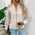 thumbnail image 1 of Women's Jackets Lightweigh Casual Under $15 Casual Cardigan Solid Long Sleeve Jacket Lcae Zipper Coat, 1 of 6