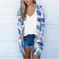 thumbnail image 1 of Women's Jackets Lightweigh Trendy Under $15 Printing Long Sleeve Casual Blouse With Pocket Cardigan Outwear, 1 of 5