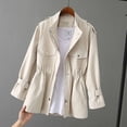 thumbnail image 1 of Women's Jackets Lightweight Athletic Solid Color Long Sleeved Zipper Pocket Waist Cinching Casual Fall Coat Tops, 1 of 6