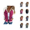 thumbnail image 1 of Women's Jackets Lightweight Jacket Women Women's 2024 Autumn/Winter New Denim Patchwork Jacket - Casual Fashion Wipe Shoulder Sleeve Jacket, Versatile Outerwear, 1 of 9