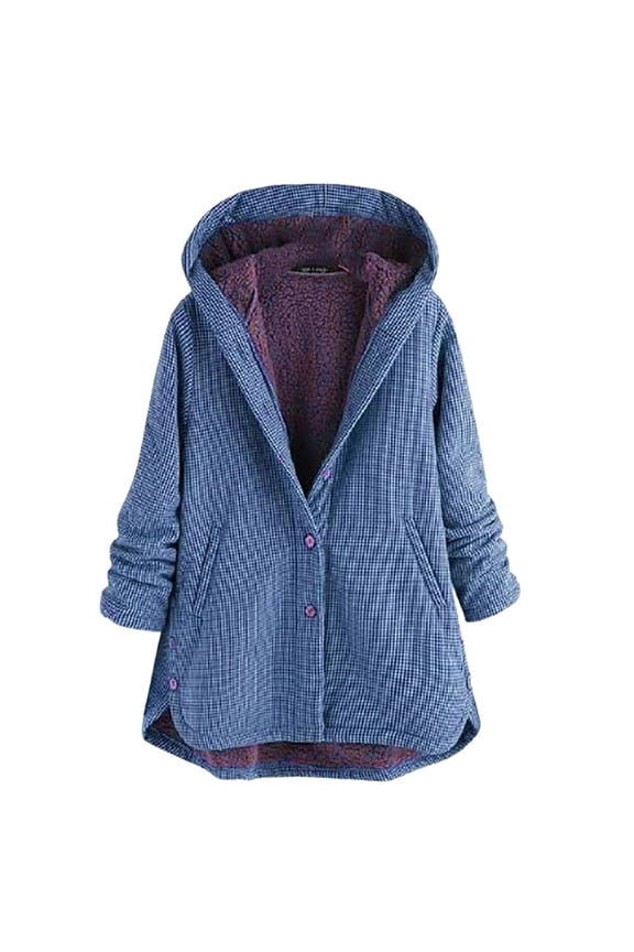 Women's Down Jackets Parkas Women's Winter Coats Fuzzy Fleece Hooded Jackets Button Down Faux Fur Shearling Zip Coats Warm Outwear with Pockets Jean Jacket Women Cropped