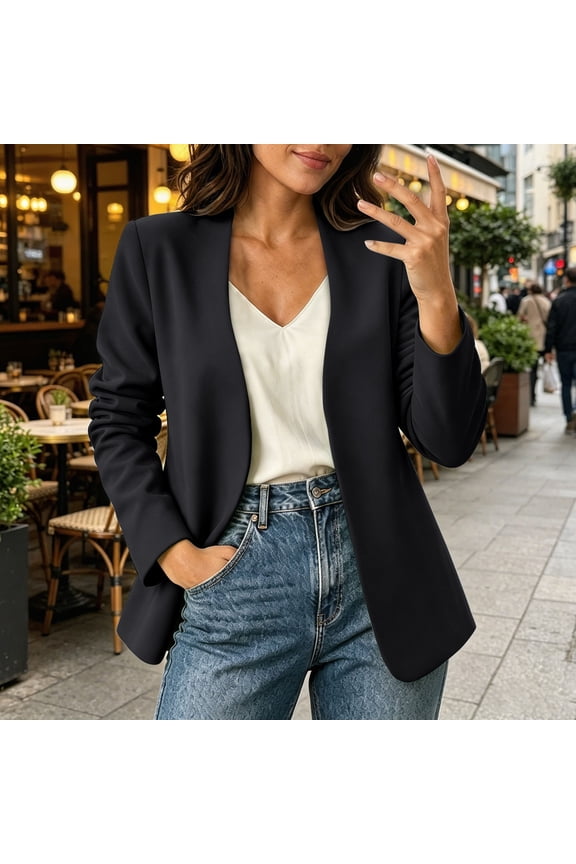 Women's Jackets Trendy Plus Size Designer Casual Fashionable Solid Color Suit Jacket for Daily Wear