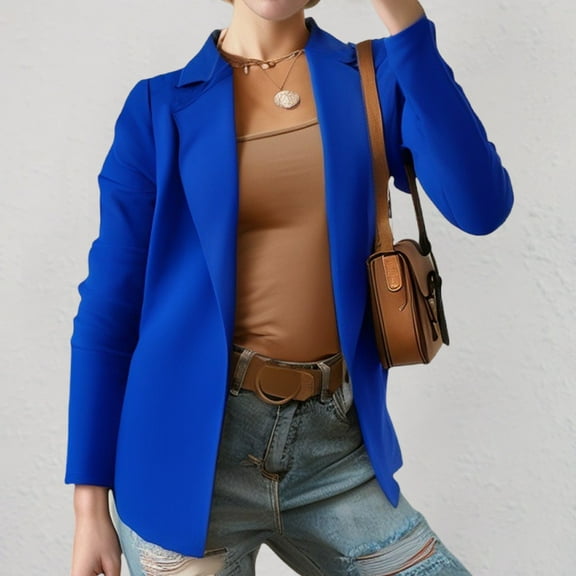 Women's Jackets Under $10 Loose Fit Long Sleeve Solid Color Round Neck Casual Fashionable Top​​s