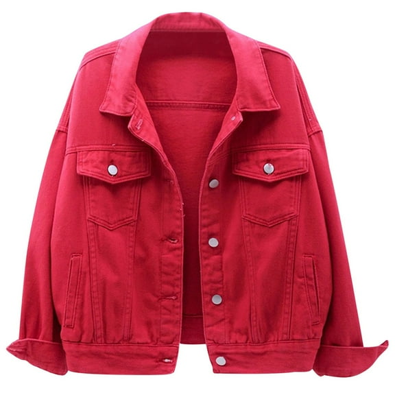 Women's Jackets Women's Outerwear Stylish Women's Denim Jackets for Casual And Wear With Classic Collar Button Details And Pockets