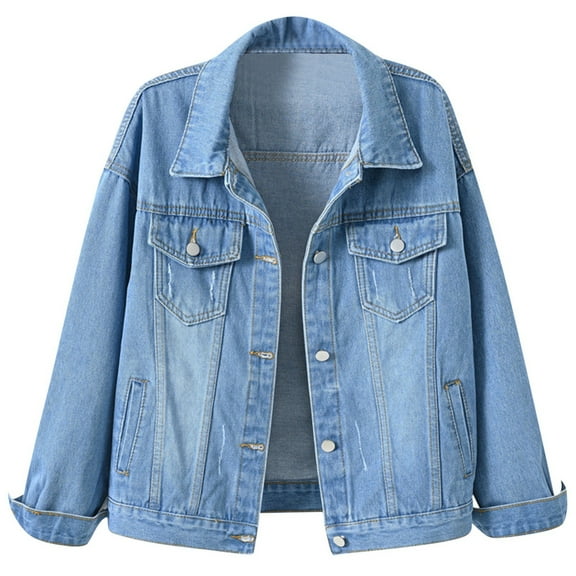 Women's Jackets Women's Outerwear Stylish Women's Denim Jackets for Casual And Wear With Classic Collar Button Details And Pockets