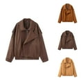 thumbnail image 1 of Women's Jackets Women's Outerwear Women's Autumn And Winter Loose Collar Suede Casual Jacket Jacket, 1 of 10