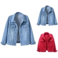 thumbnail image 1 of Women's Jackets Women's Outerwear Women's Classic Denim Jacket - Button Down Collar Jean Jacket with Pockets, Timeless Casual Style, Everyday Wear, 1 of 5