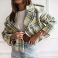 thumbnail image 1 of Women's Jackets and Cardigans Casual Pockets Printed Long Sleeve Jacket Plaid Coat, 1 of 5