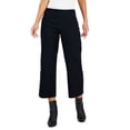 thumbnail image 1 of Women's Jacquard Pull-On Wide-Leg Cropped Pants Classic Black 8, 1 of 1