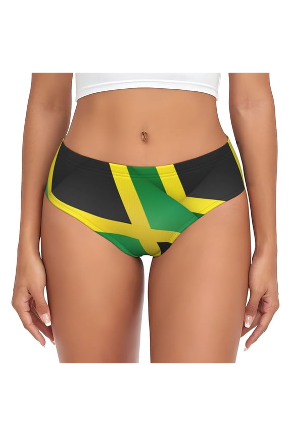 Women's Jamaica Flag Pattern Seamless Hipster Panties Stretch printed Bikini Underwear XX-Large