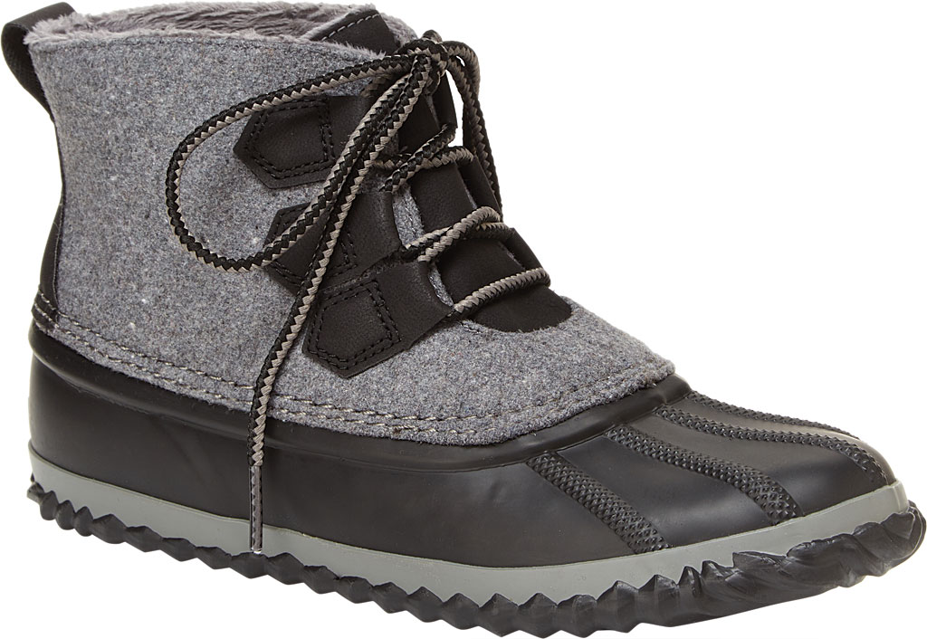 Women s Jambu JBU Nala Duck Boot Black Black Felt Distressed Nubuck Rubber 6 M Walmart