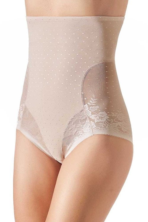 Women's Janira 31529 Secrets Lace High Waist Firm Control Shaping Brief (Dune L)