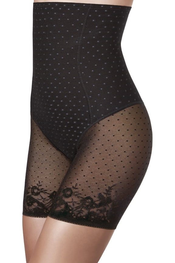 Women's Janira 31532 Secrets Lace High Waist Firm Control Thigh Slimmer (Black M)
